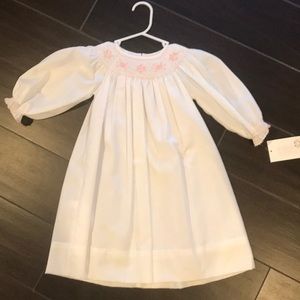 NWT White Snowflake Smocked Long Sleeve Dress